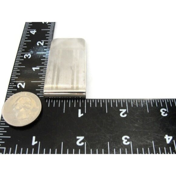 Vintage Silver Tone Money Clip Men Wallet ID Credit Card Holder - Picture 14 of 15